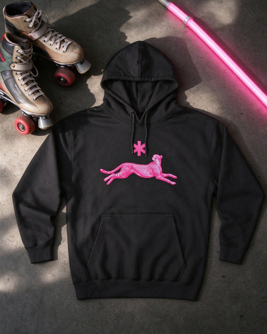Neon Leopard Hoodie flat lay — Urban Kong