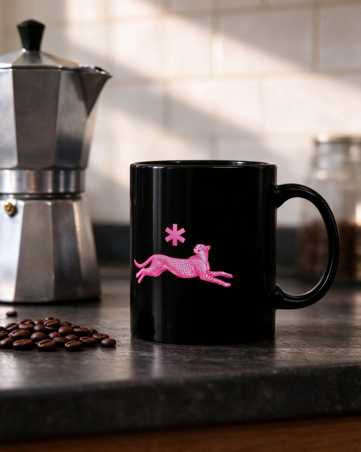 Neon Leopard Mug still life — Urban Kong