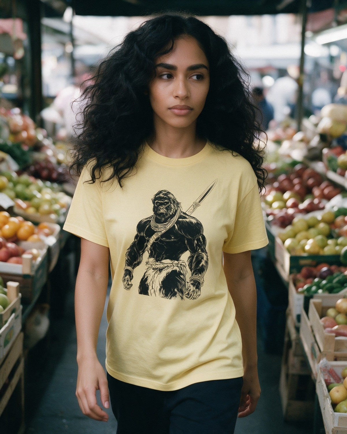 Nordic Beast T-Shirt in Daisy worn on the street — Urban Kong