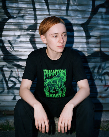 Phantom Gorilla T-Shirt in Black worn on the street — Urban Kong