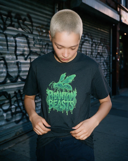 Phantom Wasp T-Shirt in Dark Heather worn on the street — Urban Kong