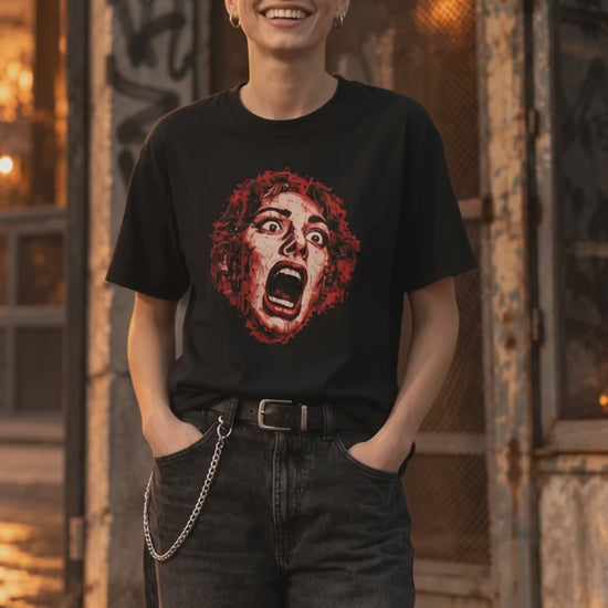 Red Scream T-Shirt on-model video — Urban Kong