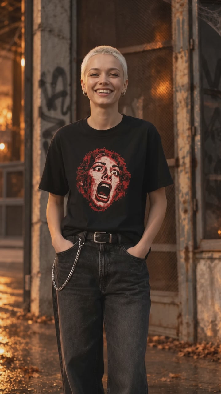 Red Scream T-Shirt on-model video — Urban Kong