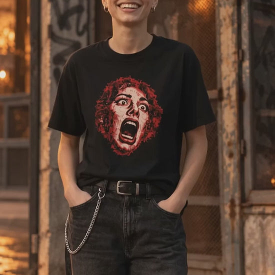 Red Scream T-Shirt on-model video — Urban Kong