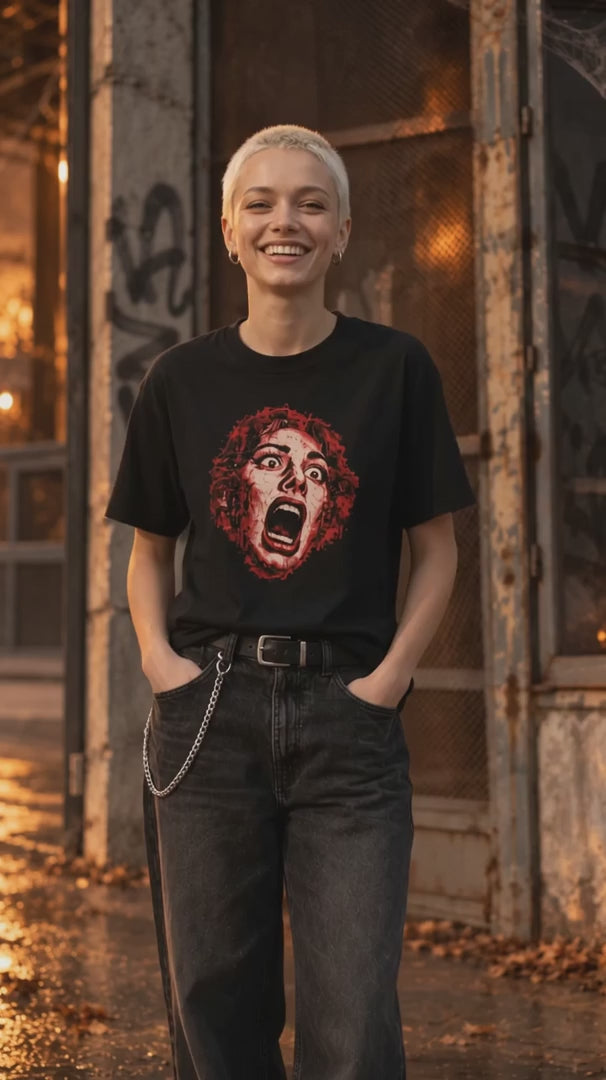 Red Scream T-Shirt on-model video — Urban Kong