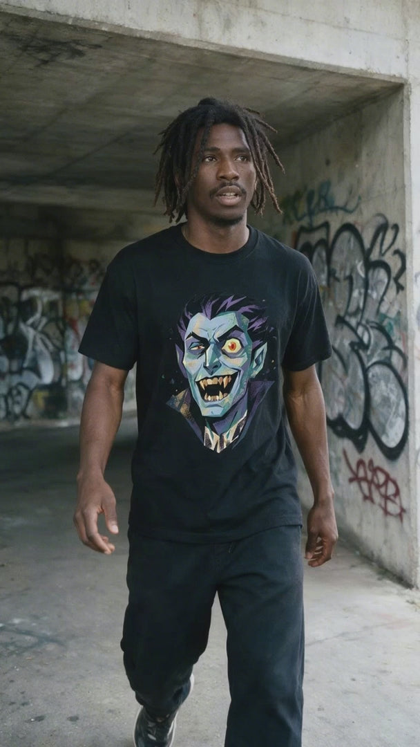 Vampire Grin T-Shirt on-model video — Urban Kong