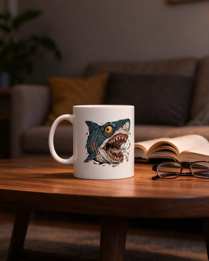 Psycho Shark Mug still life — Urban Kong