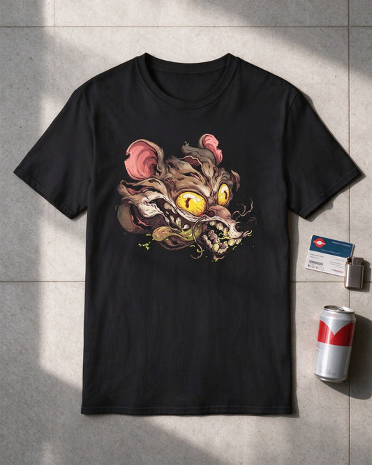 Rabid Rat T-Shirt flat lay — Urban Kong