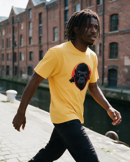 Rage of Kong T-Shirt in Gold worn on the street — Urban Kong