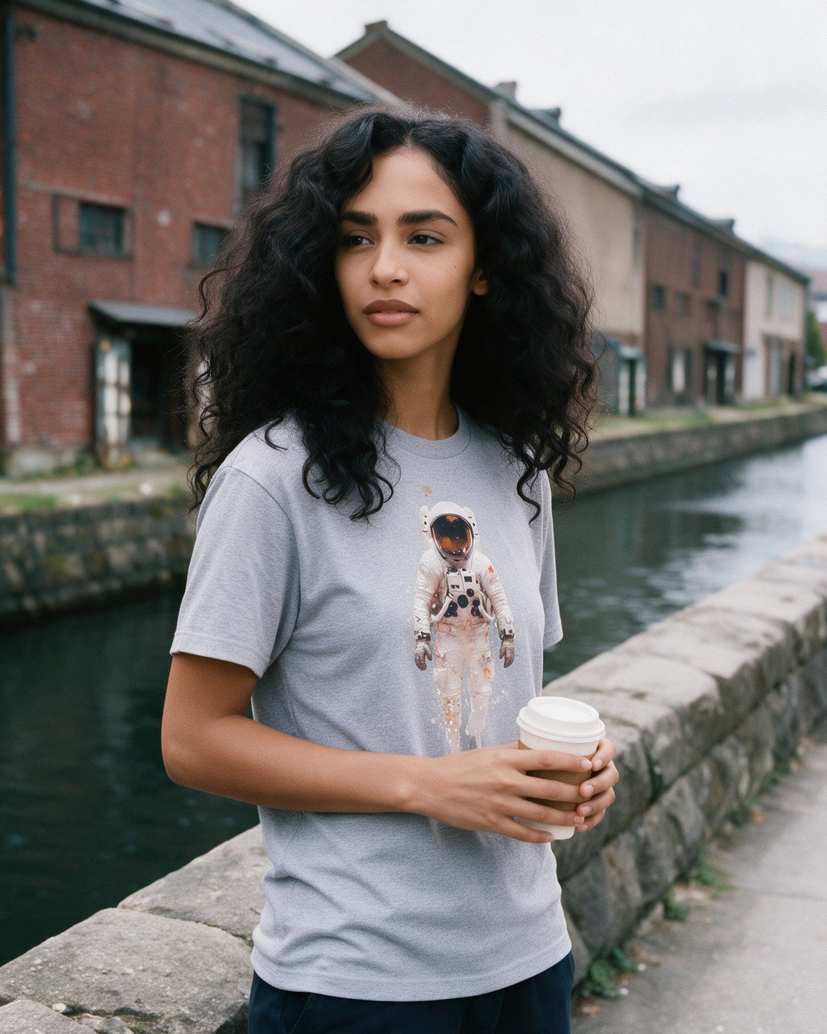 Stellar Voyager T-Shirt in Sport Grey worn on the street — Urban Kong