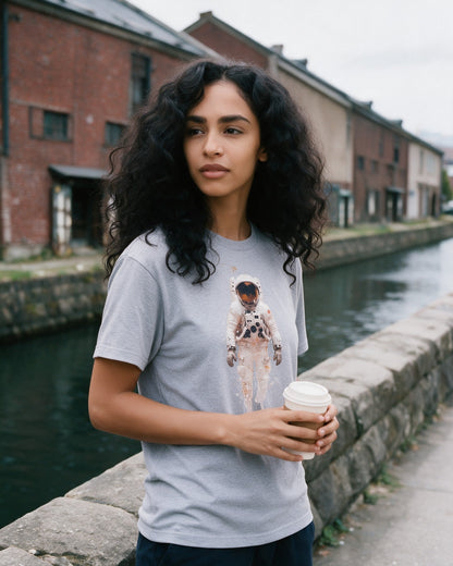 Stellar Voyager T-Shirt in Sport Grey worn on the street — Urban Kong