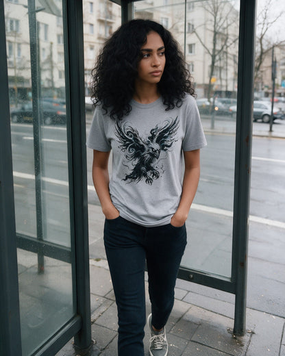 Storm Eagle T-Shirt in Sport Grey worn on the street — Urban Kong