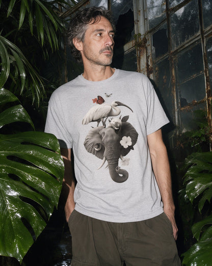 Strange Safari T-Shirt in Sport Grey worn on the street — Urban Kong