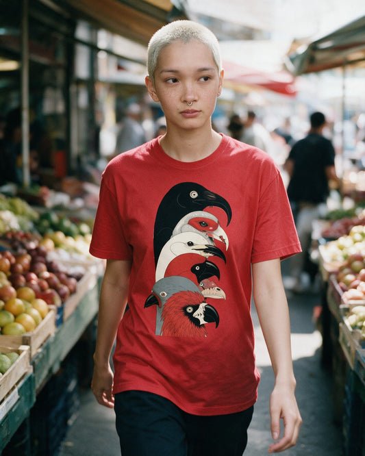 Street Parrots T-Shirt worn on the street — Urban Kong