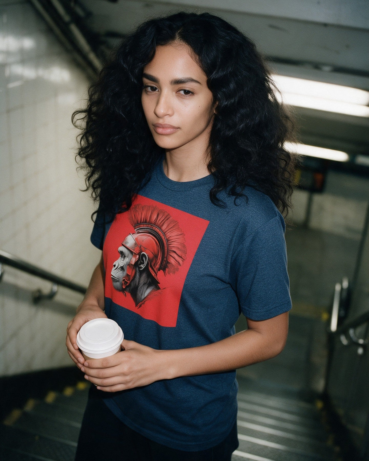 The Founder T-Shirt in Heather Navy worn on the street — Urban Kong