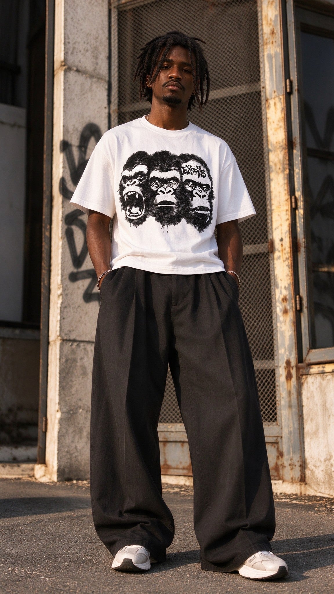 Kong Trinity T-Shirt worn on the street — Urban Kong
