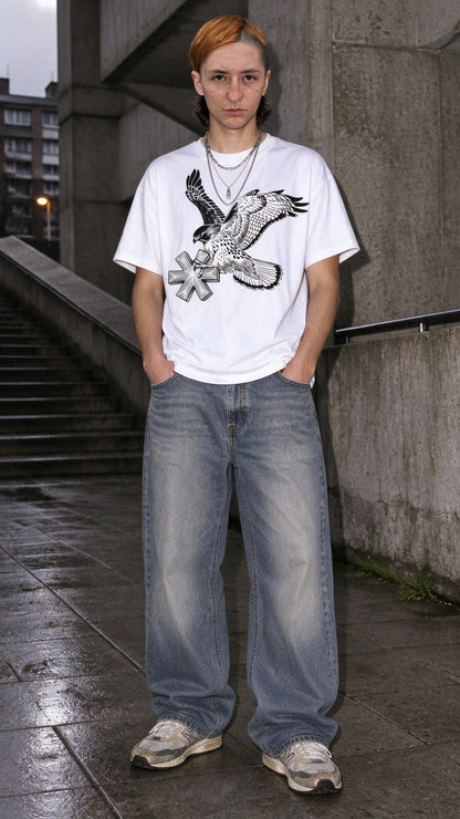 Falcon Strike T-Shirt worn on the street — Urban Kong