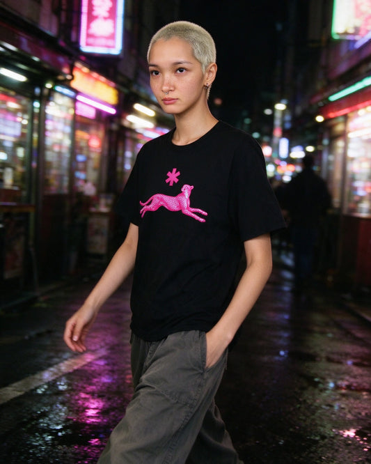 Neon Leopard T-Shirt worn on the street — Urban Kong