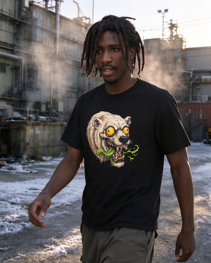 Psycho Polar Bear T-Shirt worn on the street — Urban Kong
