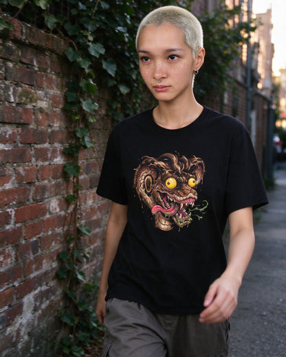 Psycho Snake T-Shirt worn on the street — Urban Kong