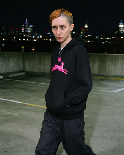 Neon Leopard Hoodie worn on the street — Urban Kong