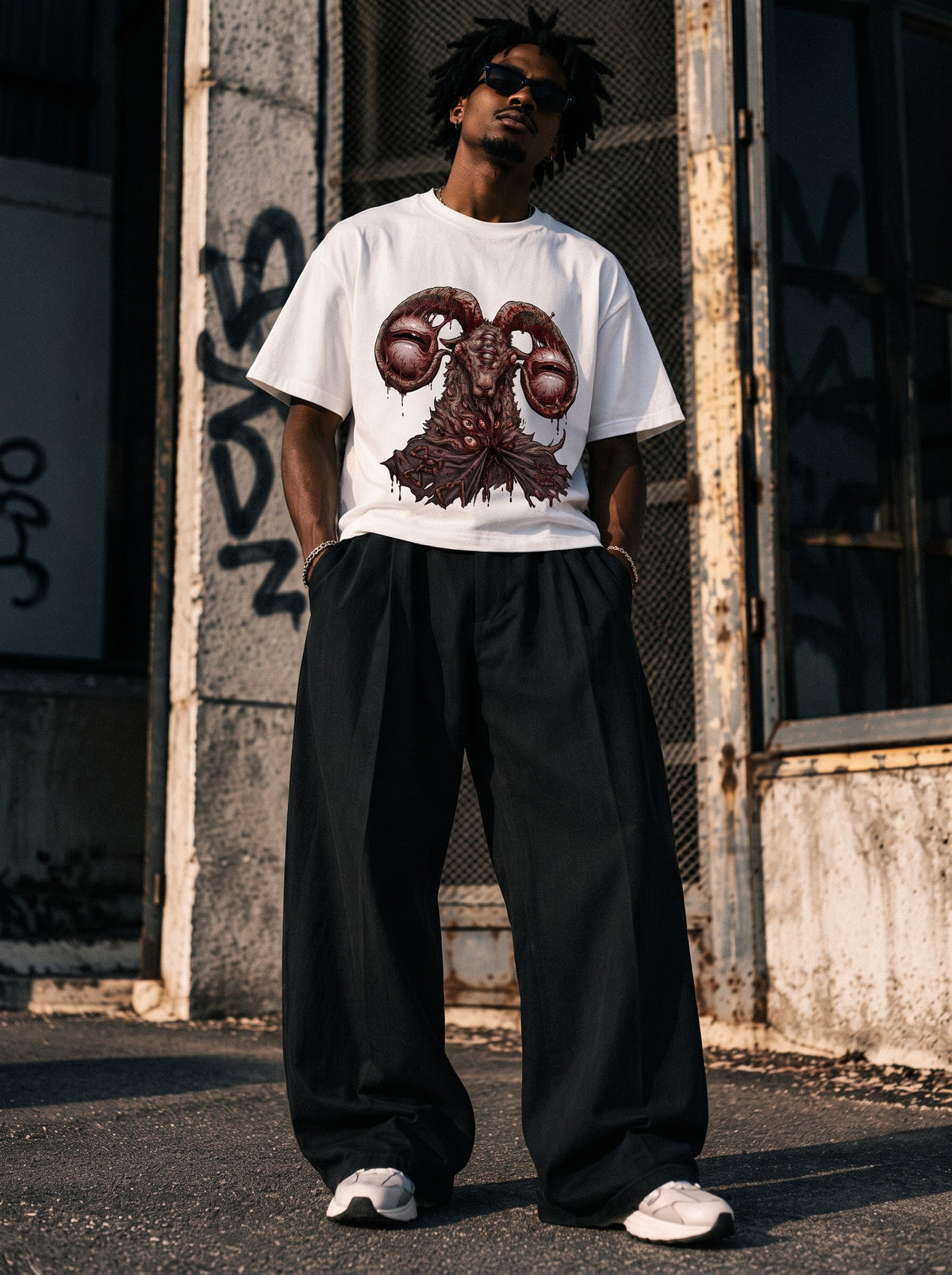 Devil Goat T-Shirt worn on the street — Urban Kong