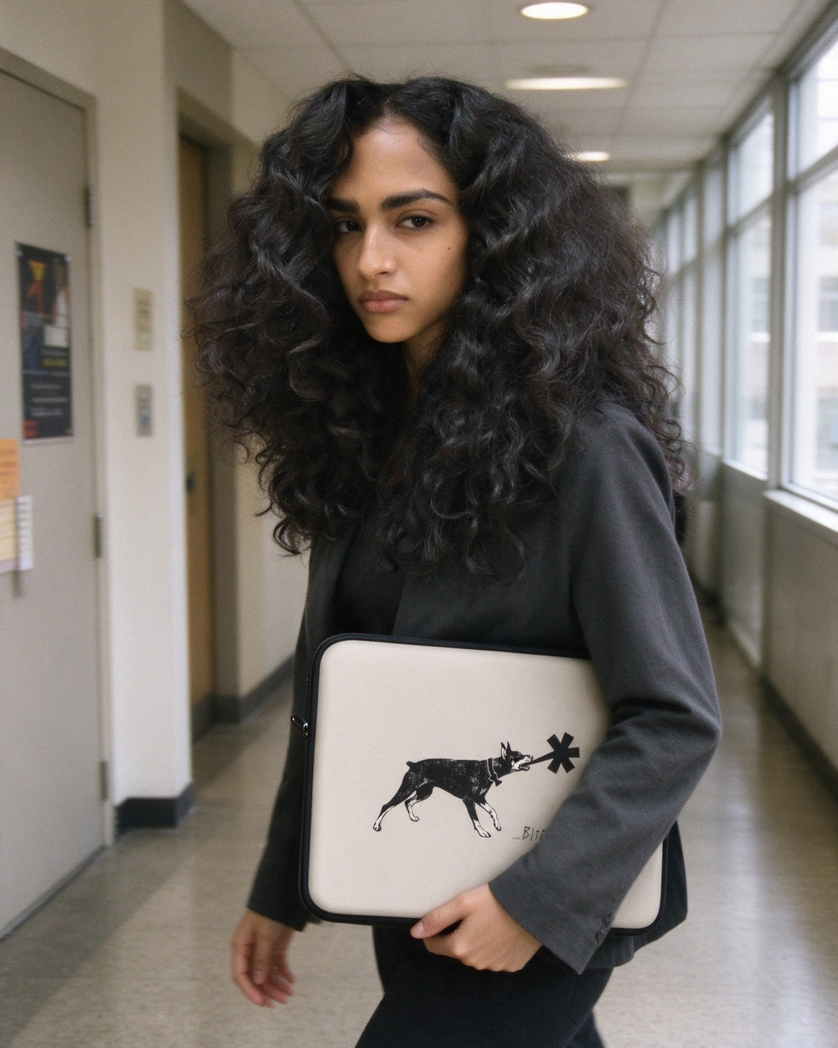 Dober Bite Laptop Sleeve in use — Urban Kong
