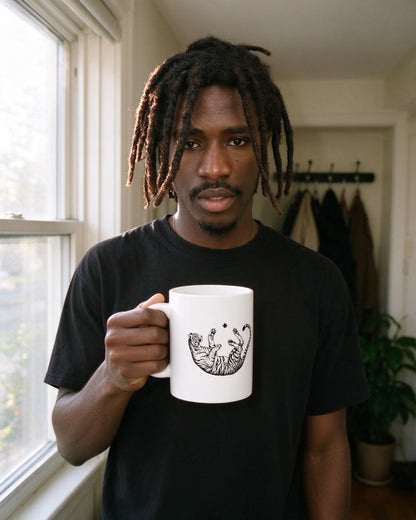 Falling Tiger Mug worn on the street — Urban Kong