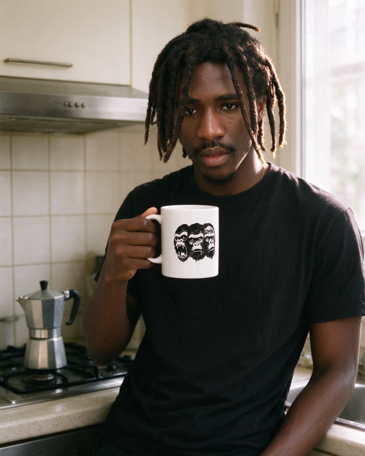 Kong Trinity Mug worn on the street — Urban Kong
