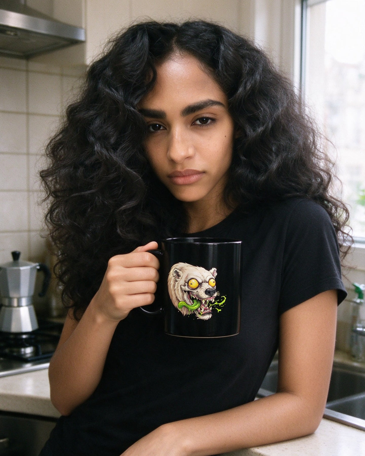 Psycho Polar Bear Mug worn on the street — Urban Kong