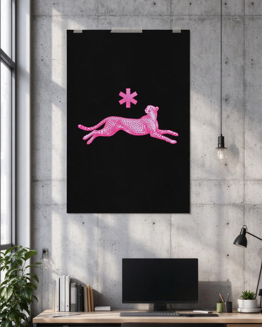 Neon Leopard Poster in use — Urban Kong