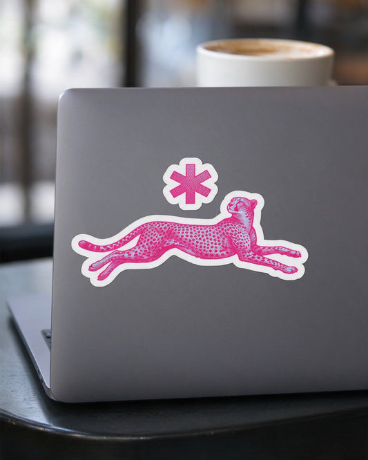 Neon Leopard Sticker in use — Urban Kong