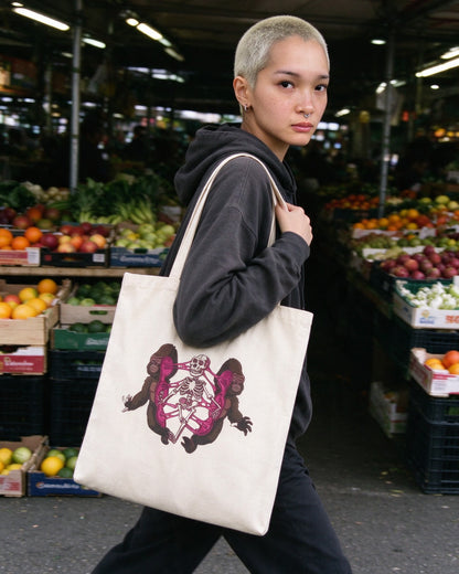 Kong Anatomy Tote Bag worn on the street — Urban Kong