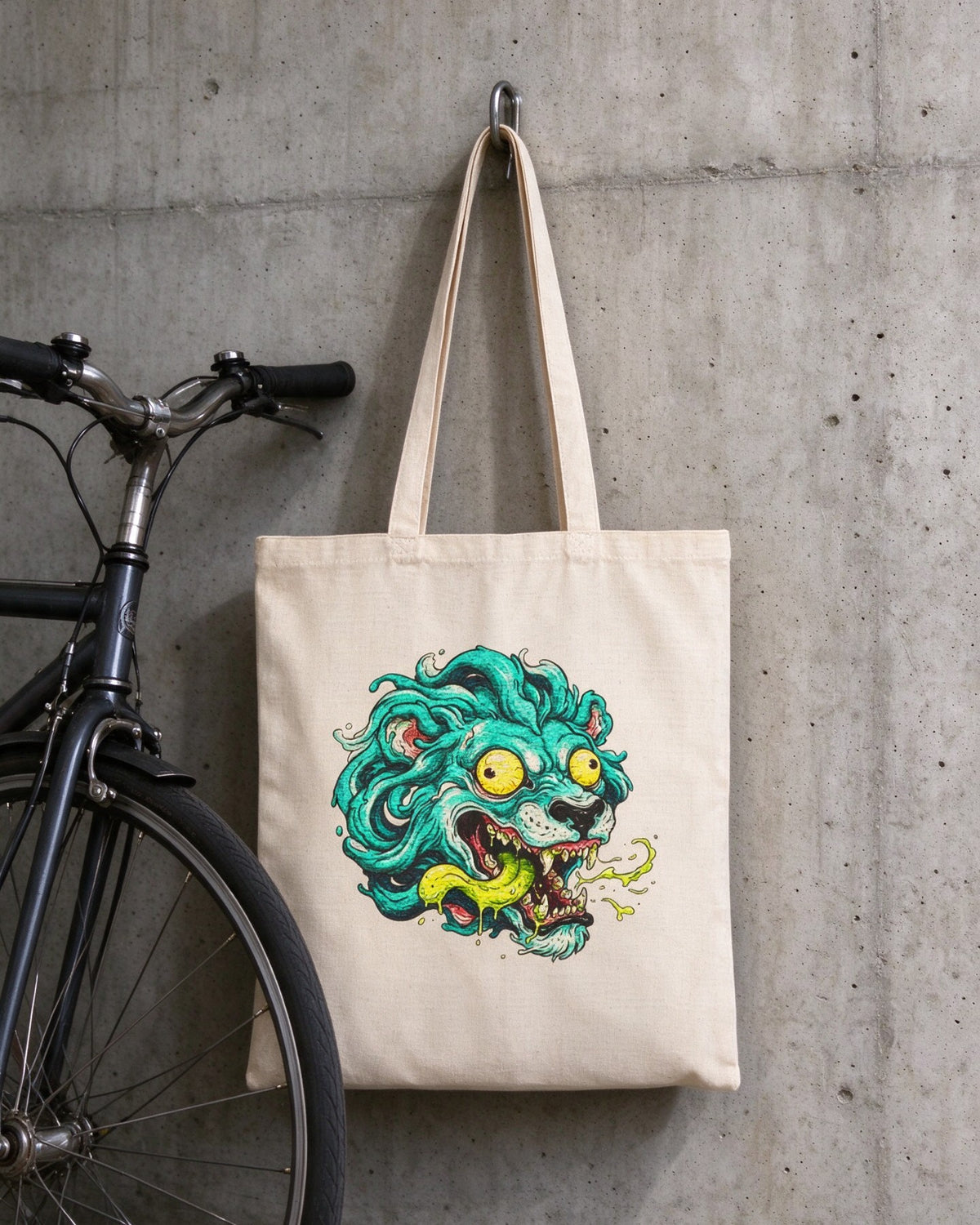 Psycho Lion Tote Bag still life — Urban Kong