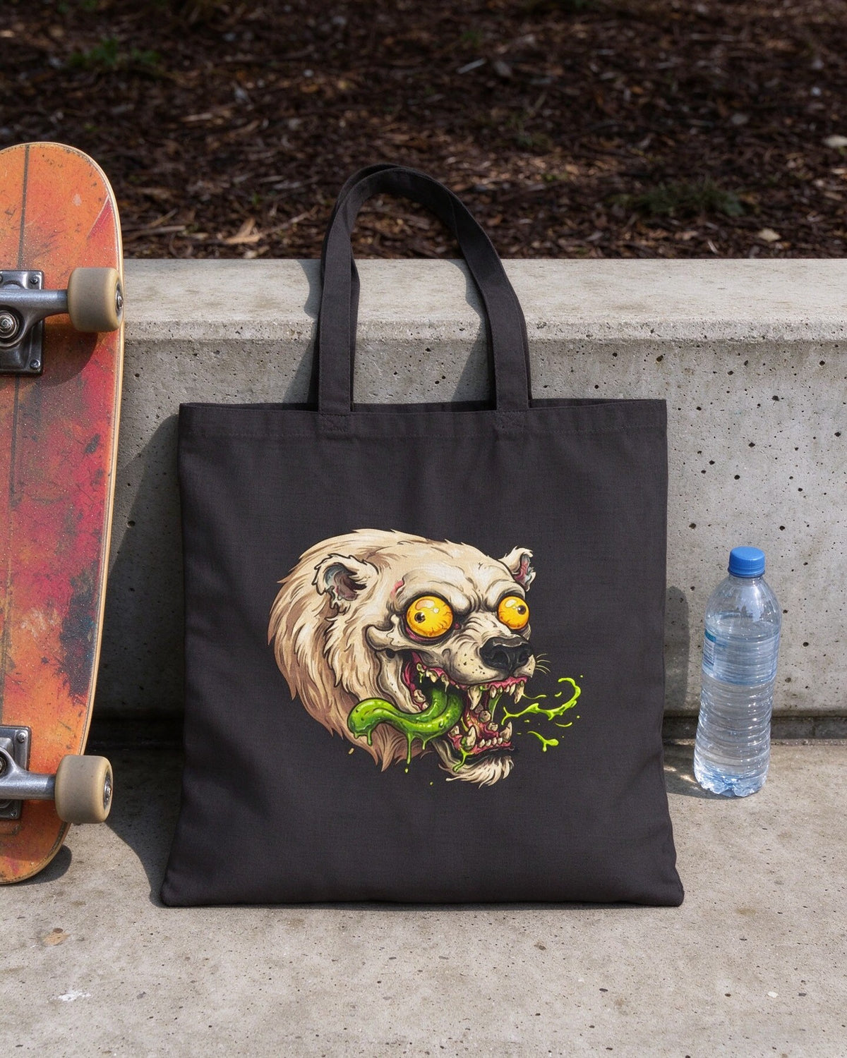 Psycho Polar Bear Tote Bag still life — Urban Kong