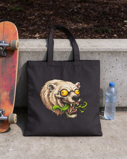 Psycho Polar Bear Tote Bag still life — Urban Kong