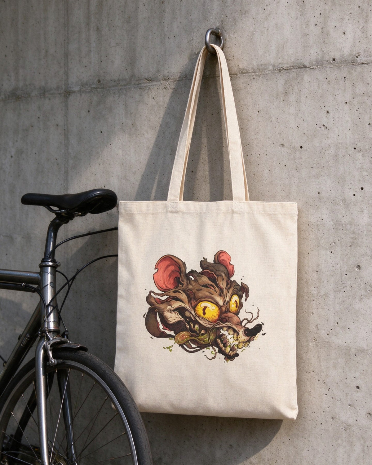 Rabid Rat Tote Bag still life — Urban Kong