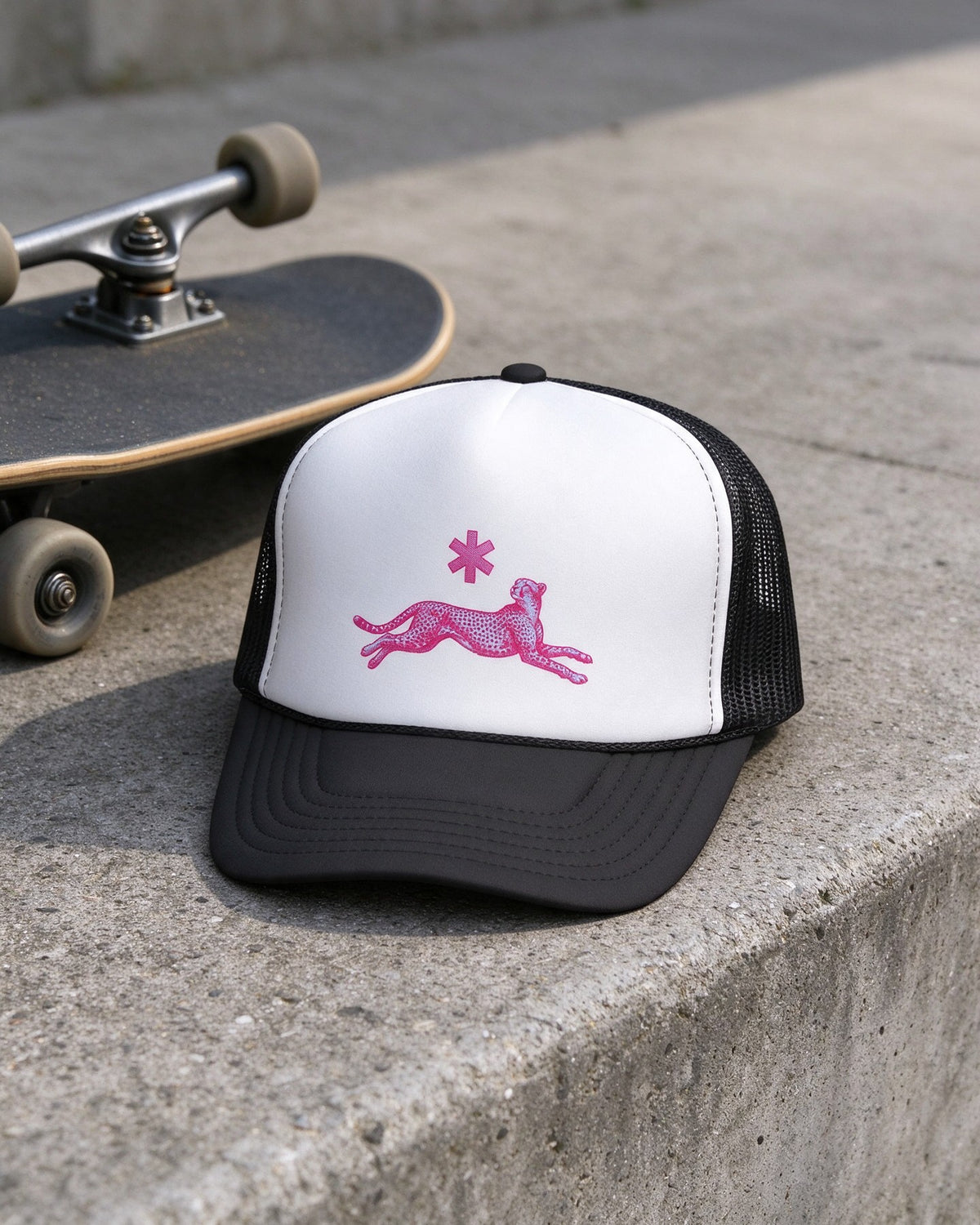Neon Leopard Trucker still life — Urban Kong