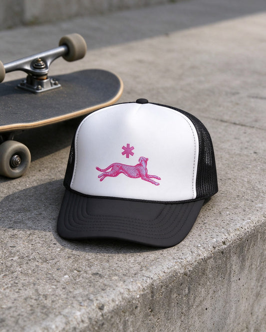 Neon Leopard Trucker still life — Urban Kong