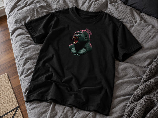 Black Kong T-shirt flat lay mockup — Urban Kong