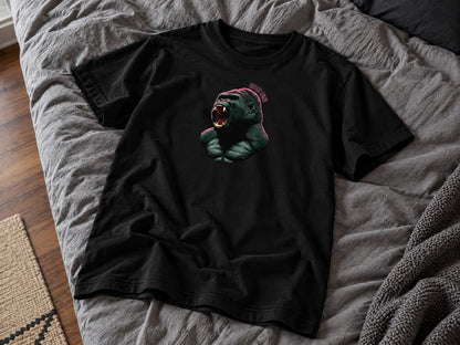 Black Kong T-shirt flat lay mockup — Urban Kong