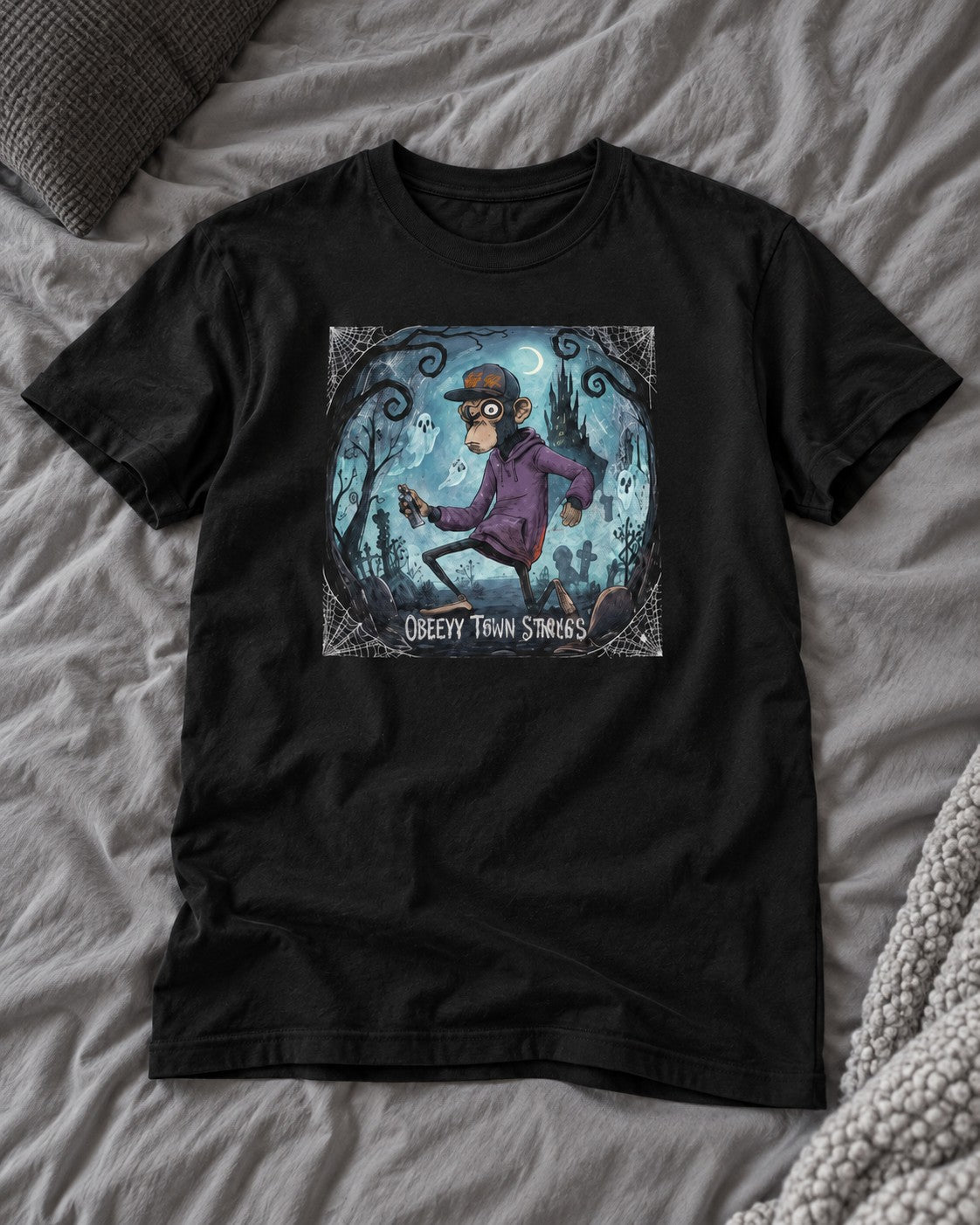 Escape from the darkness T-shirt flat lay mockup — Urban Kong