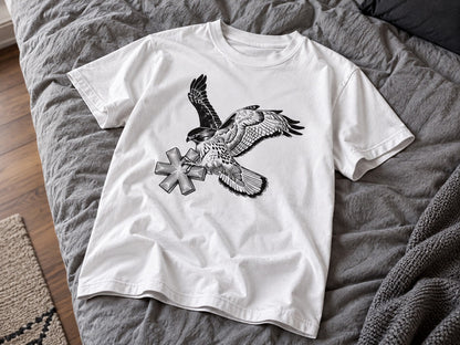 Falcon Strike T-Shirt flat lay mockup — Urban Kong