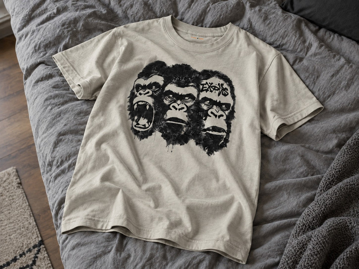 Kong Trinity T-Shirt flat lay mockup — Urban Kong