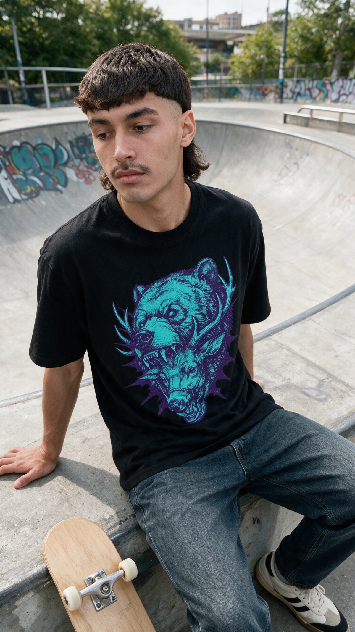 Neon Predator T-Shirt worn on the street — Urban Kong