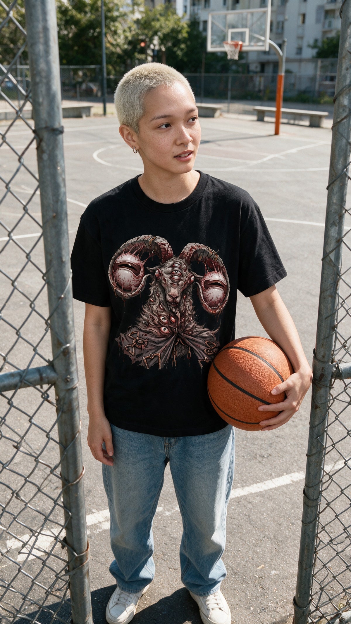 Devil Goat T-Shirt worn in the city — Urban Kong