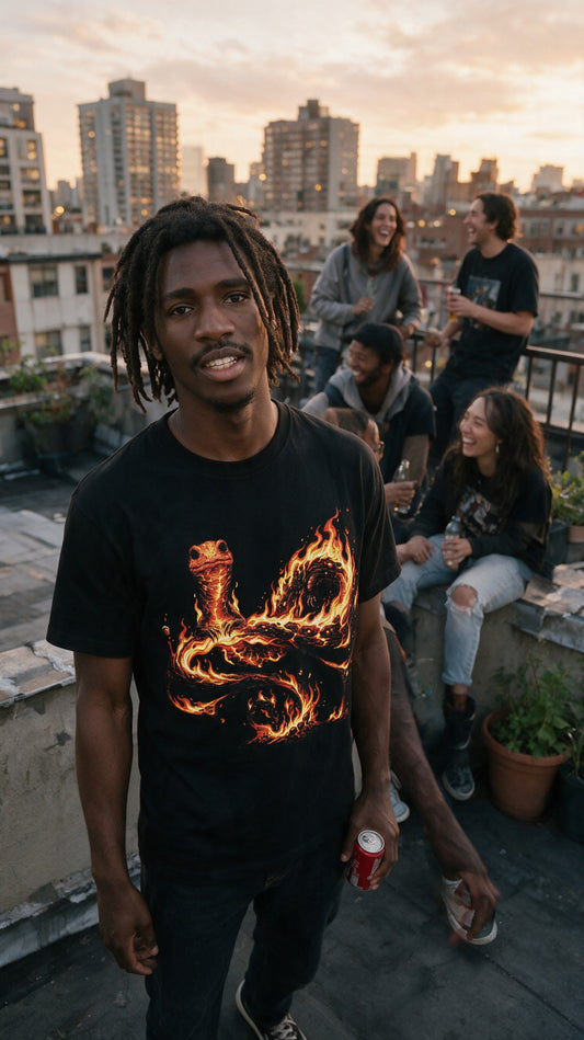 Fire Salamander T-Shirt worn on the street — Urban Kong