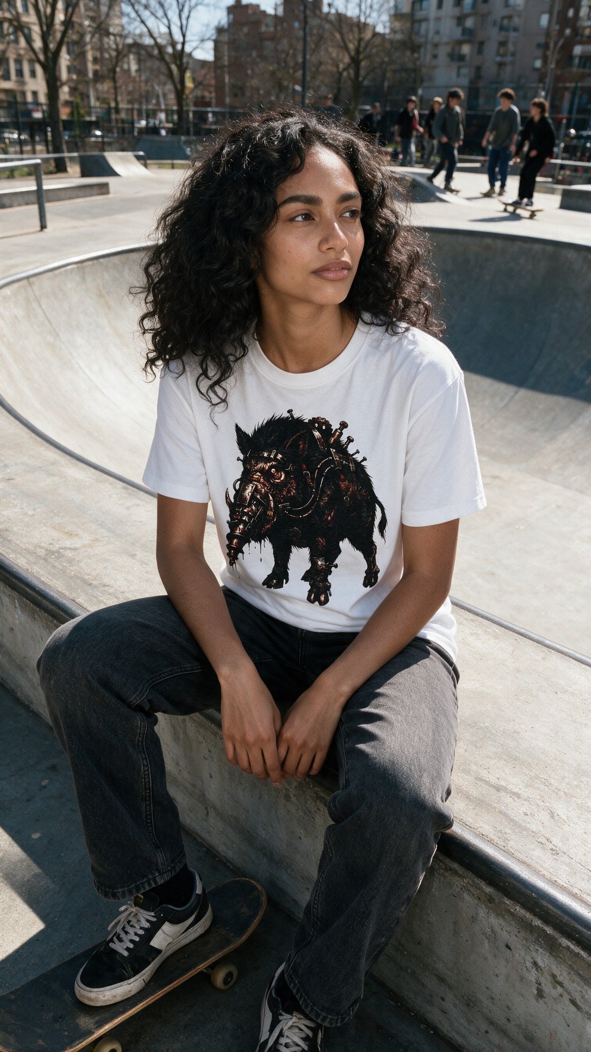 Horror Boar T-Shirt worn on the street — Urban Kong