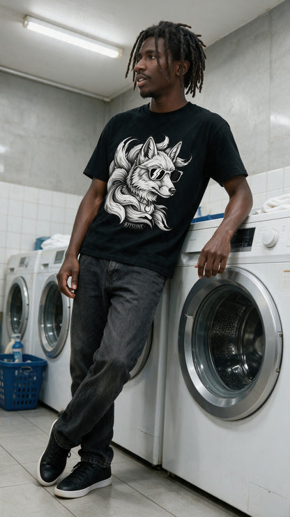 Kitsune Shades T-Shirt worn on the street — Urban Kong