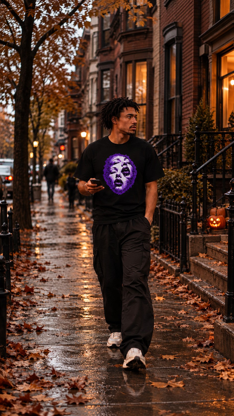 Purple Nightmares T-Shirt worn in the city — Urban Kong